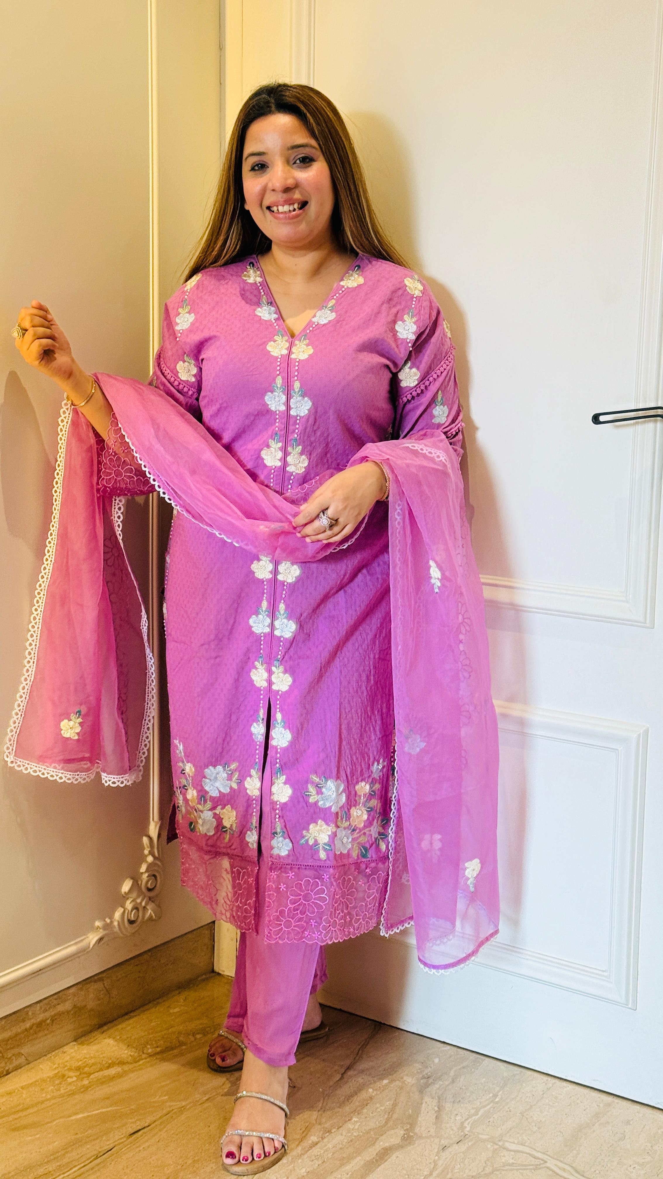 Blue, Purple, Pink Luxe Suit Set